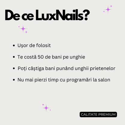 LuxNails - Set Complet de Unghii + Lampa UV