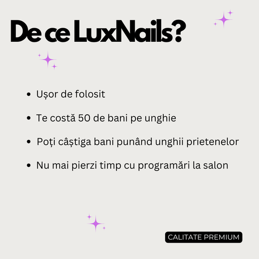 LuxNails - Set Complet de Unghii + Lampa UV