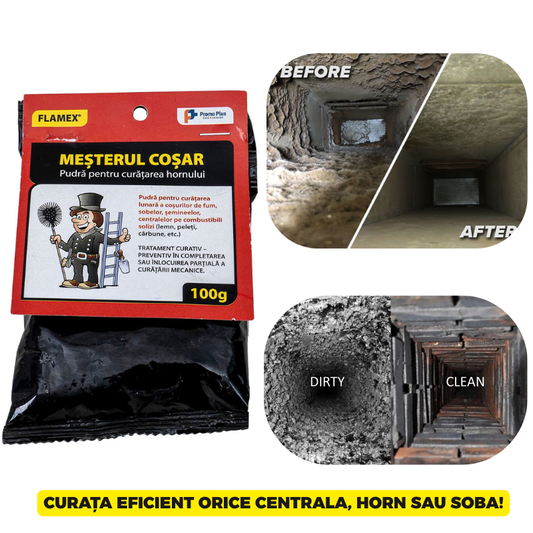 HornPro - Pudra de Curățat Hornuri, Centrale, Sobe + 1 Cadou